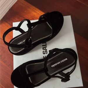 Nicole Saldana Lily Velvet Sandals